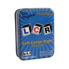 LCR  Left Center RightTM Dice Game - Blue Tin
