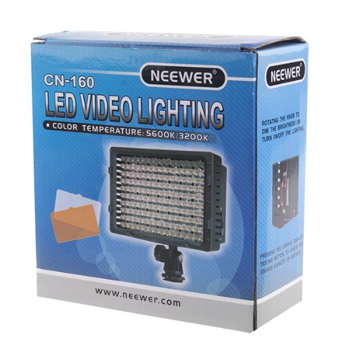 NEEWER  160 LED CN-160 Dimmable Ultra High Power Panel Digital Camera / Camcorder Video Light, LED Light for Canon, Nikon, Pentax, Panasonic,SONY, Samsung and Olympus Digital SLR Cameras