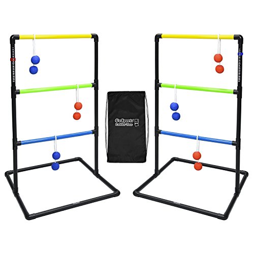 GoSports Indoor / Outdoor Ladder Toss Game Set with 6 Rubber Bolos, Carrying Case and Score Trackers