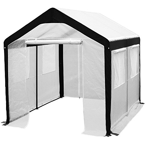 Abba Patio 8 x 10-Feet Large Walk in Fully Enclosed Lawn and Garden Greenhouse with Windows, White