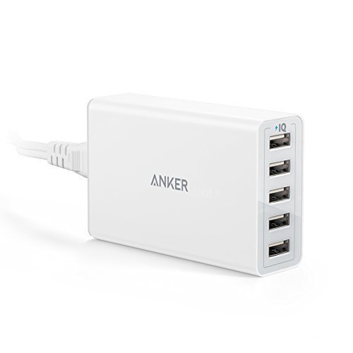 Anker 40W/8A 5-Port USB Charger PowerPort 5, Multi-Port USB Charger for iPhone SE/6/6 Plus, iPad Air 2/Pro/mini 3, Samsung Galaxy S7/S7 Edge/S6/S6 Edge, LG G5 and More