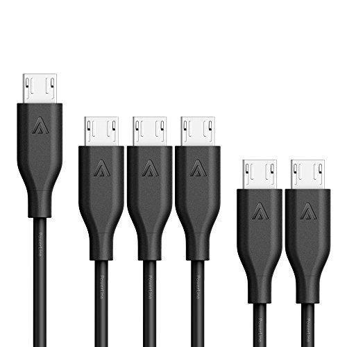 Anker [6-Pack] PowerLine Micro USB - Durable Charging Cable [Assorted Lengths] for Samsung, Nexus, LG, Motorola, Android Smartphones and More