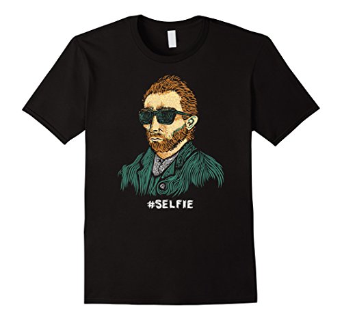 Men's Funny Van Gogh Shirt: Master of the Selfie - Vincent Van Gogh Parody T-Shirt Medium Black