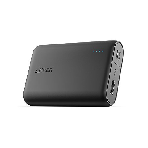 Anker PowerCore 10000 Portable Charger, One of the Smallest and Lightest 10000mAh External Battery, 10000mAh Ultra-Compact High-speed-Charging-Technology Power Bank for iPhone, Samsung Galaxy and More